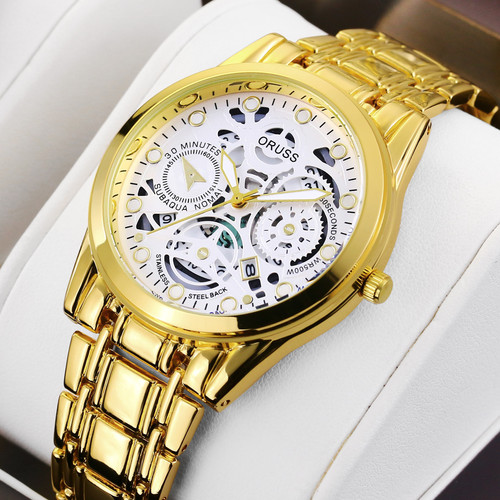 One piece foreign trade cross-border dropshipping luminous waterproof calendar hollow fully automatic quartz watch fashion trend watch
