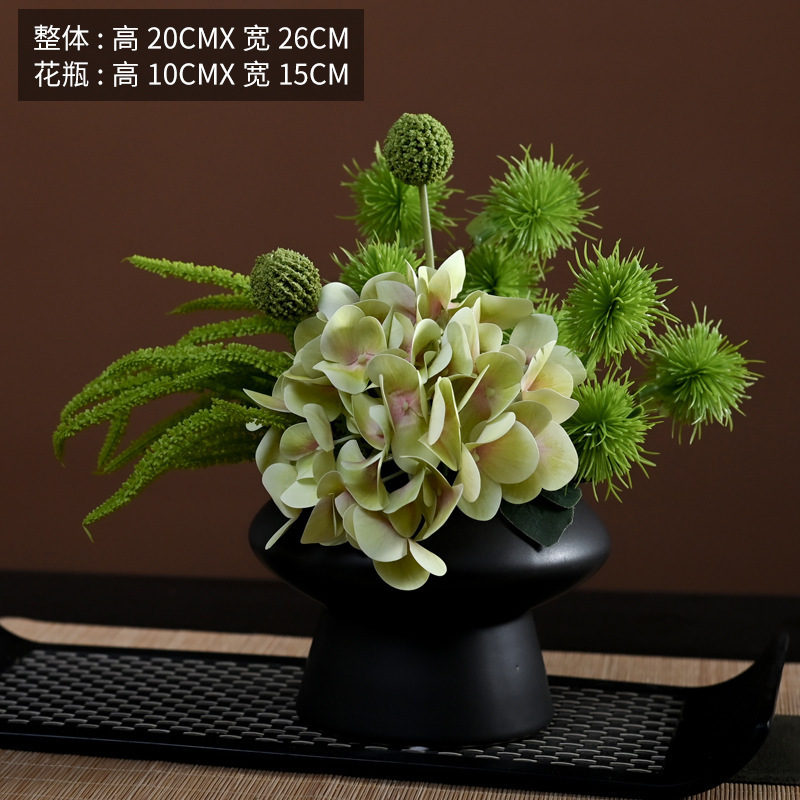 モダンでシンプルな花柄の幾何学的な花器ソフトデコレーションモデルルーム営業部商談テーブルアジサイ組み合わせディスプレイ|undefined