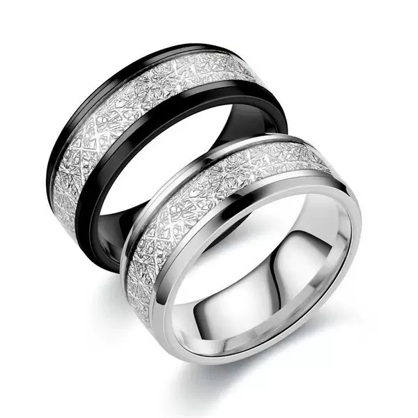 Stainless Steel Korean-Style Fashionable High-End Sweater Paired with a Couple's Ring, Non-Fading Titanium Steel Frosted Texture Versatile Accessory