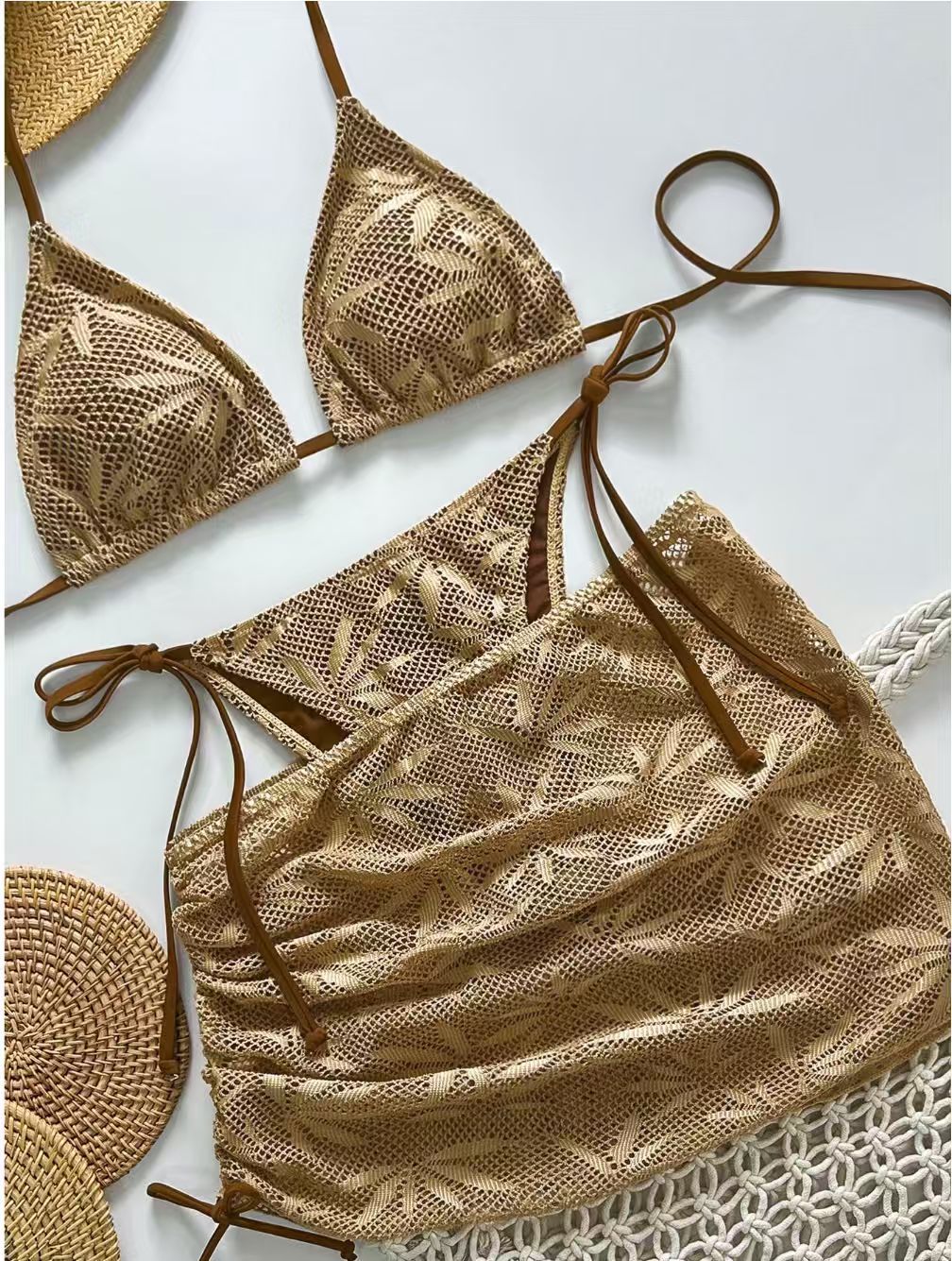 Dames bikini set driedelige neckholder badpak voor het strand_voghion.com