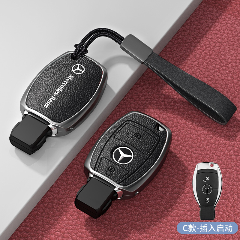 모델 C 삽입 2버튼, 고귀한 검정색 아연 합금 단일 쉘 + 핸드 스트랩