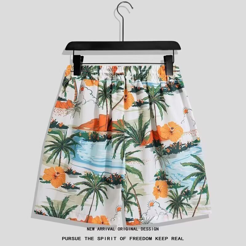 Japanese-style summer high street versatile men's shorts, trendy brand five-point straight-leg casual sports shorts Japanese-style summer high street versatile men's shorts, trendy brand five-point straight-leg casual sports shorts