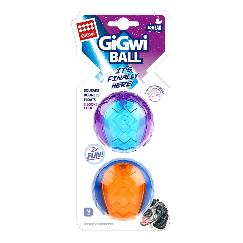 Игрушка для собак GIGWI G-Ball, пищащая резиновая игрушка для маленьких и средних собак, разные размеры и цвета