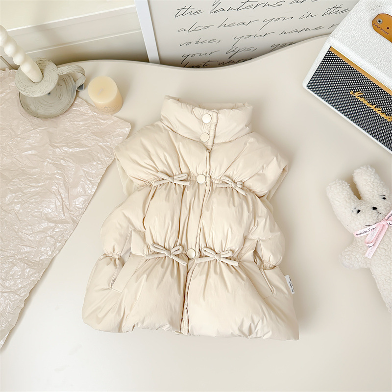 Chaleco de invierno de niñas 2025 nuevo estilo de ropa de invierno de niñas extranjera ropa de algodón gruesa chaleco chaqueta chaqueta chaqueta para niños chaqueta cálida