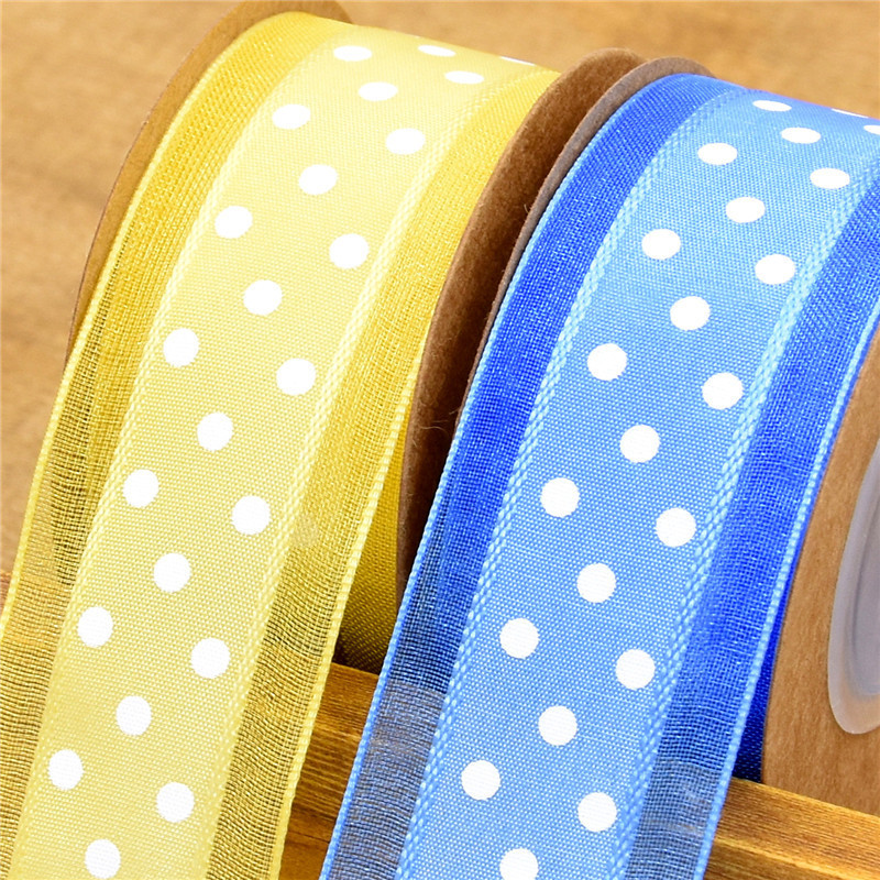 Transfronterizo impresión de punto medio amor cinta más cinta de gaza flor embalaje arco DIY material de decoración en stock