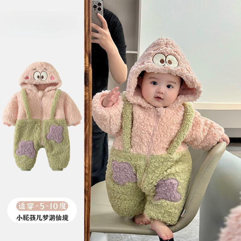 婴儿冬装连体衣宝宝衣服冬季可爱萌新生幼儿冬天抱衣保暖加厚女|undefined