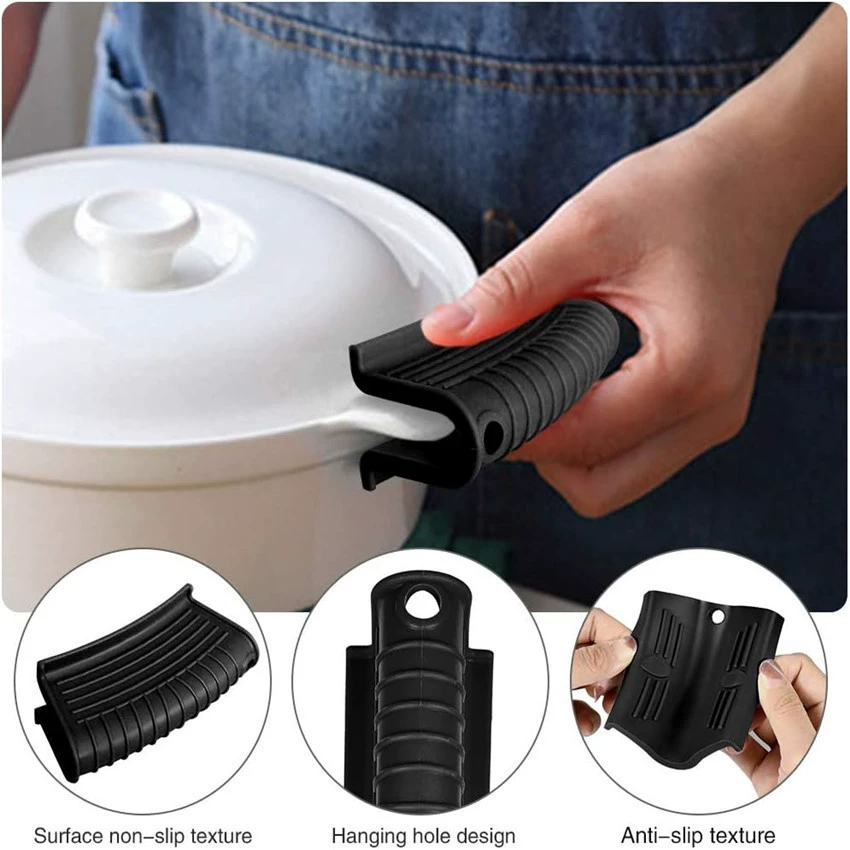 Silicone non-slip handle, removable set, anti-scald