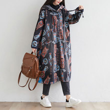 欧美外贸亚马逊大码女装秋长款连帽风衣A字裙水洗做旧牛仔外套