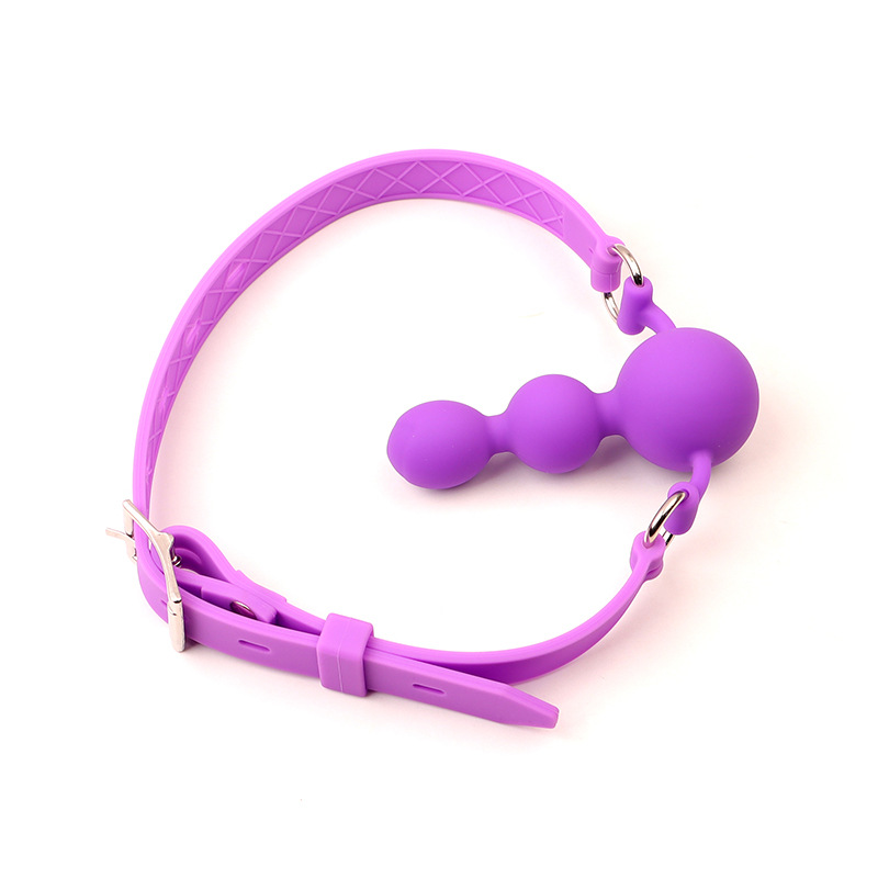Silicone Ball Gag with Drainage Design, Adjustable Bondage Mouth Gag for SM Play — detail image 12