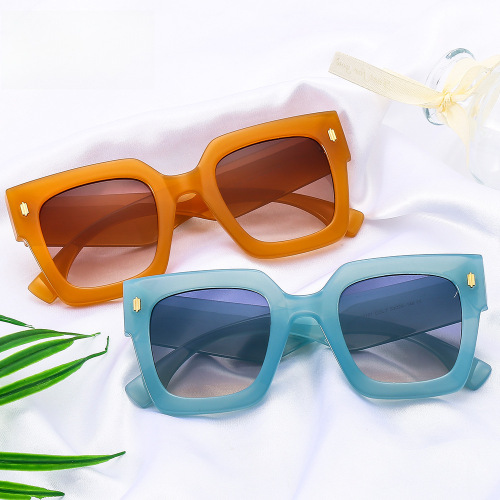 New European and American style anti-blue light glasses fashion ins trendy large frame square cat-eye women's sunglasses 2151