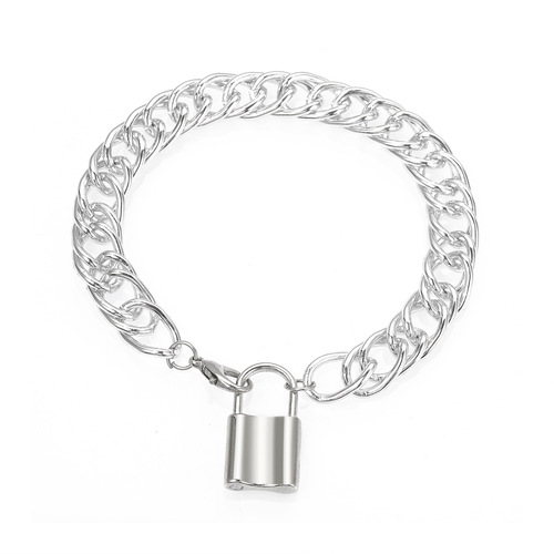 53535 European and American cross-border new products thick chain hip-hop style ankle chain creative ins cold style lock pendant alloy ankle chain 