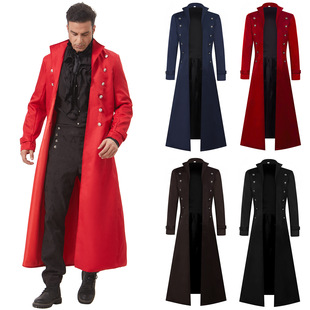 2025 Spring & Fall Clothing New Retro Gothic Style Men's Long Pure Color Long-Sleeved Large Size Jacket Export Clothes