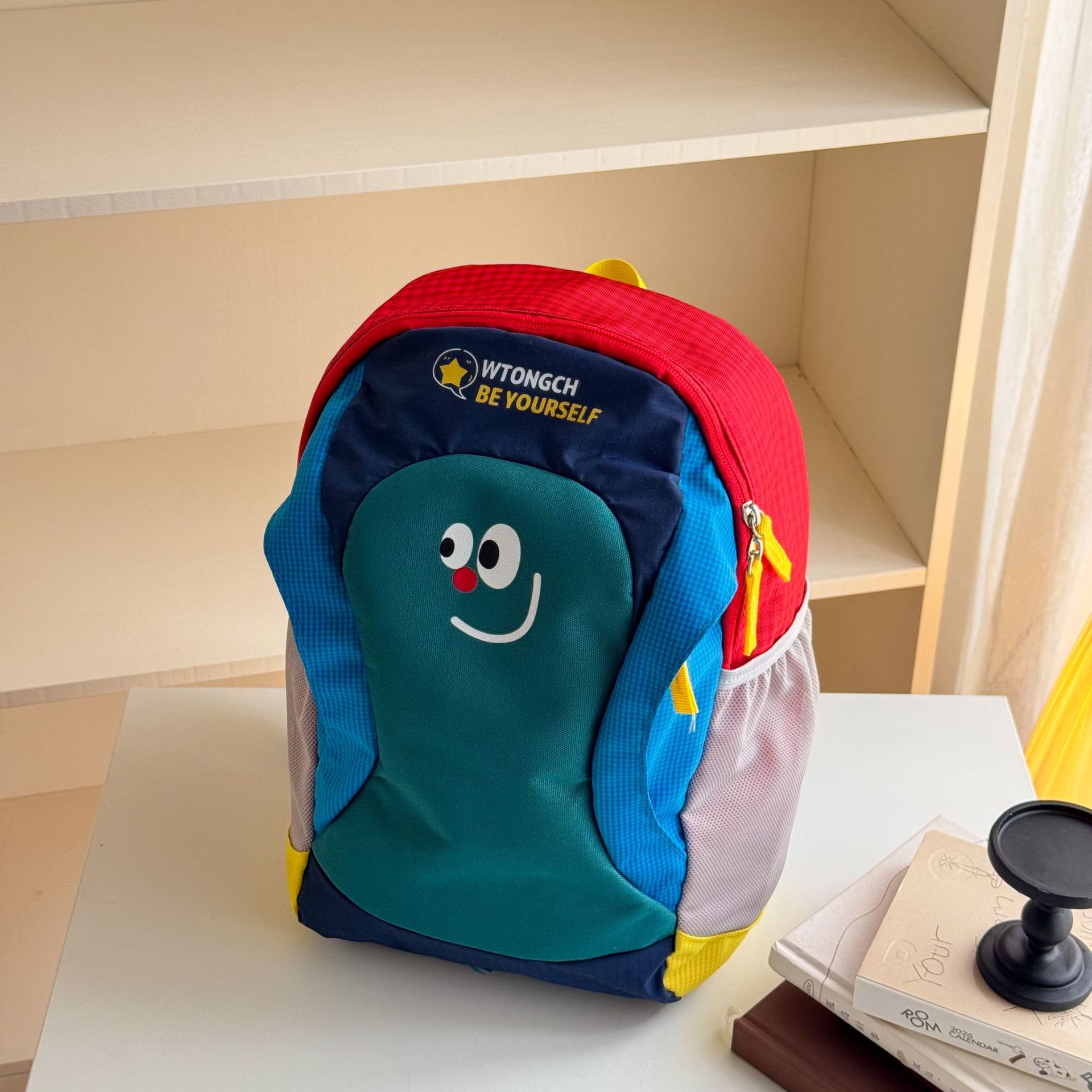 Caricatura encantadora mochila escolar de estilo contraste de color para niños y niñas viajar mochila de viaje de gran capacidad mochila infantil