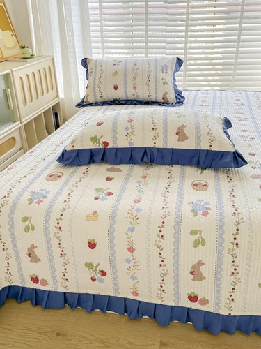 IYR7 100% Cotton Fitted Sheet Set with Pillow Shams and Duvet Cover - Three-Piece Bedding Set for Futon, valid for all four seasons,