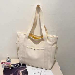 Shopping bag, capacious linen bag, universal one-shoulder bag, for students