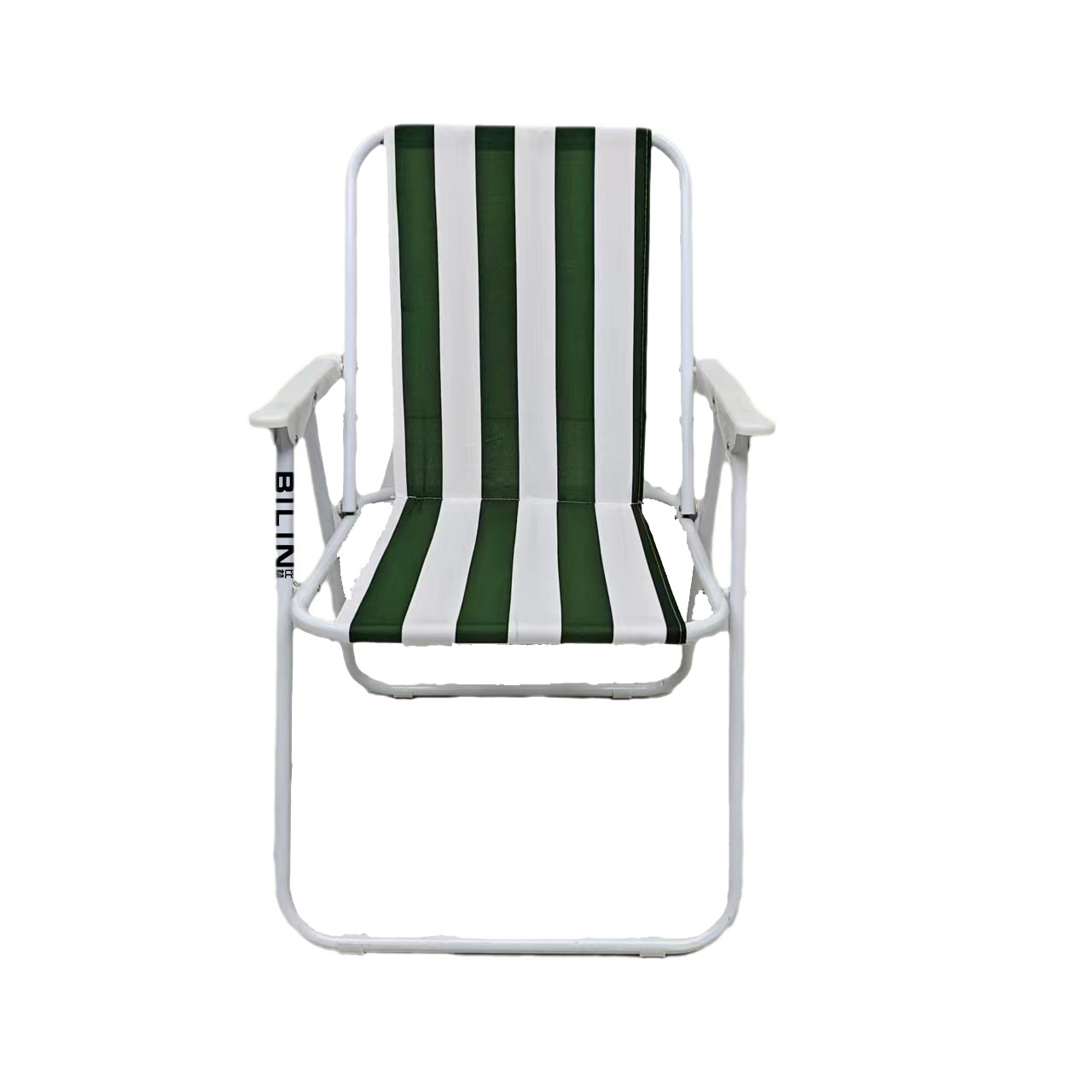 Portátil al aire libre plegable Silla de playa ocio pesca silla tubo de hierro Oxford tela con apoyabrazos respaldo reclinable Silla de primavera