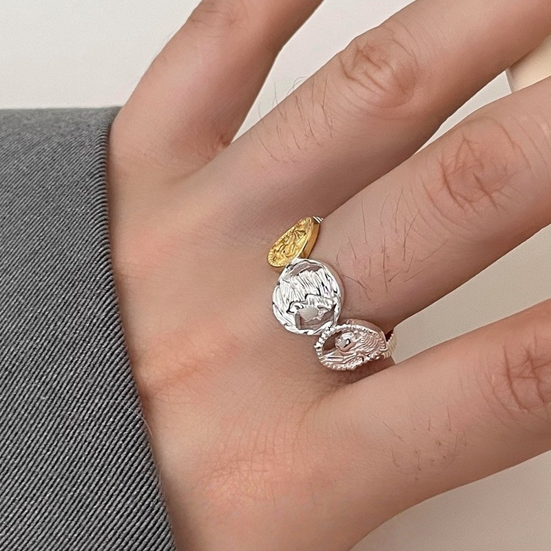 Xiaohongshu 新製品 S925 スターリングシルバーリング女性の夏インスタイルハイエンドニッチライト高級非退色シルバージュエリー|undefined