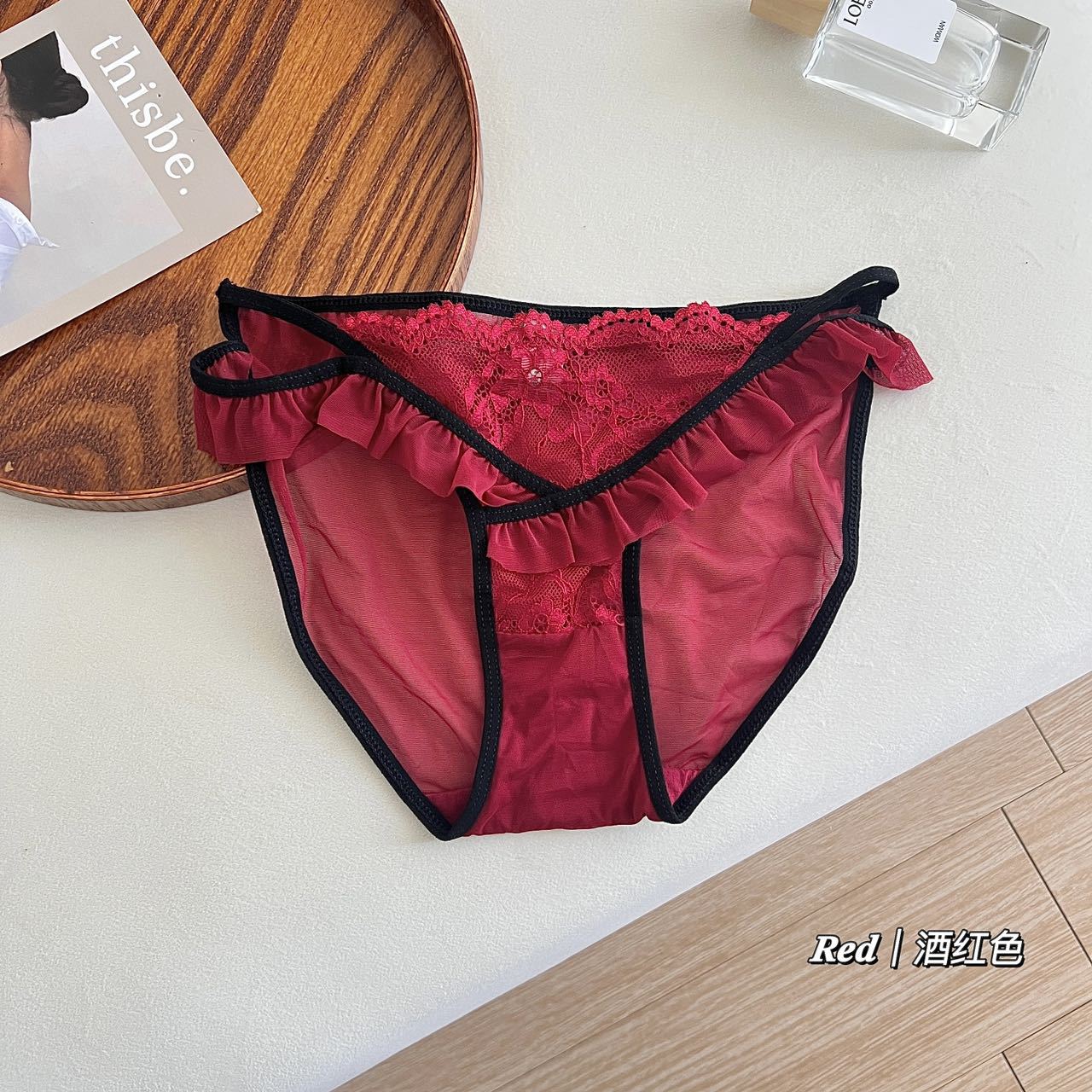 Noche oscura, cariño ~ nuevo estilo puro de seducción de cintura baja, pantalones de encaje femeninas, horquilla alta, pantalones de mujer transpirables image 8