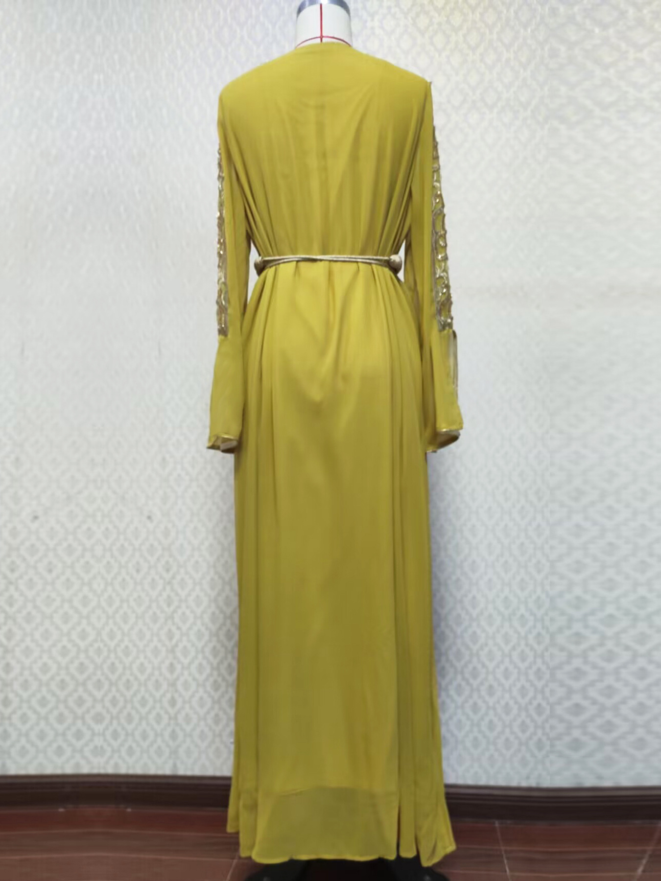 3737 Gurban Arab Dubai Foreign Trade Embroidery Appliqué Dress Muslim Party Dinner Robe