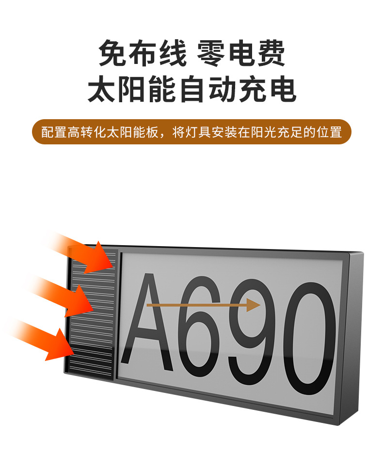 户外灯太阳能门牌灯警示牌灯免布线数字标牌标志街道楼栋夜光灯牌-阿里巴巴
