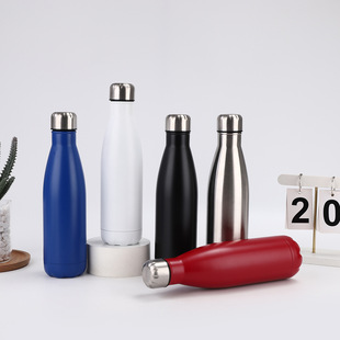 Cross-Border 304 Stainless Steel Thermos Cup Double-Layer Vacuum Small Diameter Coke Bottle Outdoor Portable American Sports Water Bottle