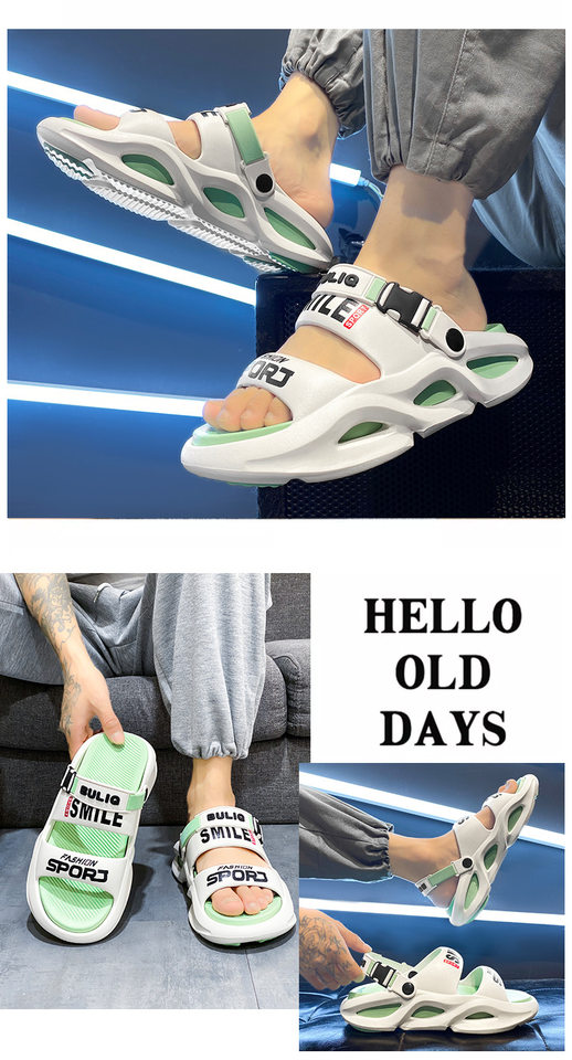 Dép sandal nam đế dày chống trượt, quai ngang kiểu thể thao, đi ngoài trời, phòng tắm, biển — Chiến binh đen, Milad, Màu cam đen, Màu hồng trắng chi tiết 16