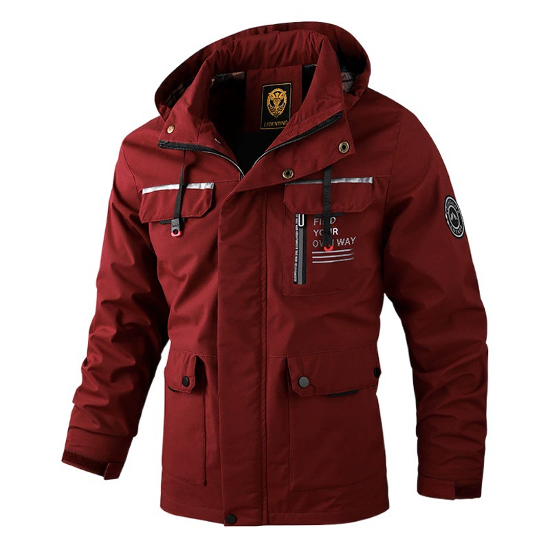 Мужская Повседневная куртка для трансграничной внешней торговли, парка, осенне-зимняя куртка с капюшоном, Мужское пальто, однотонная мода на открытом воздухе