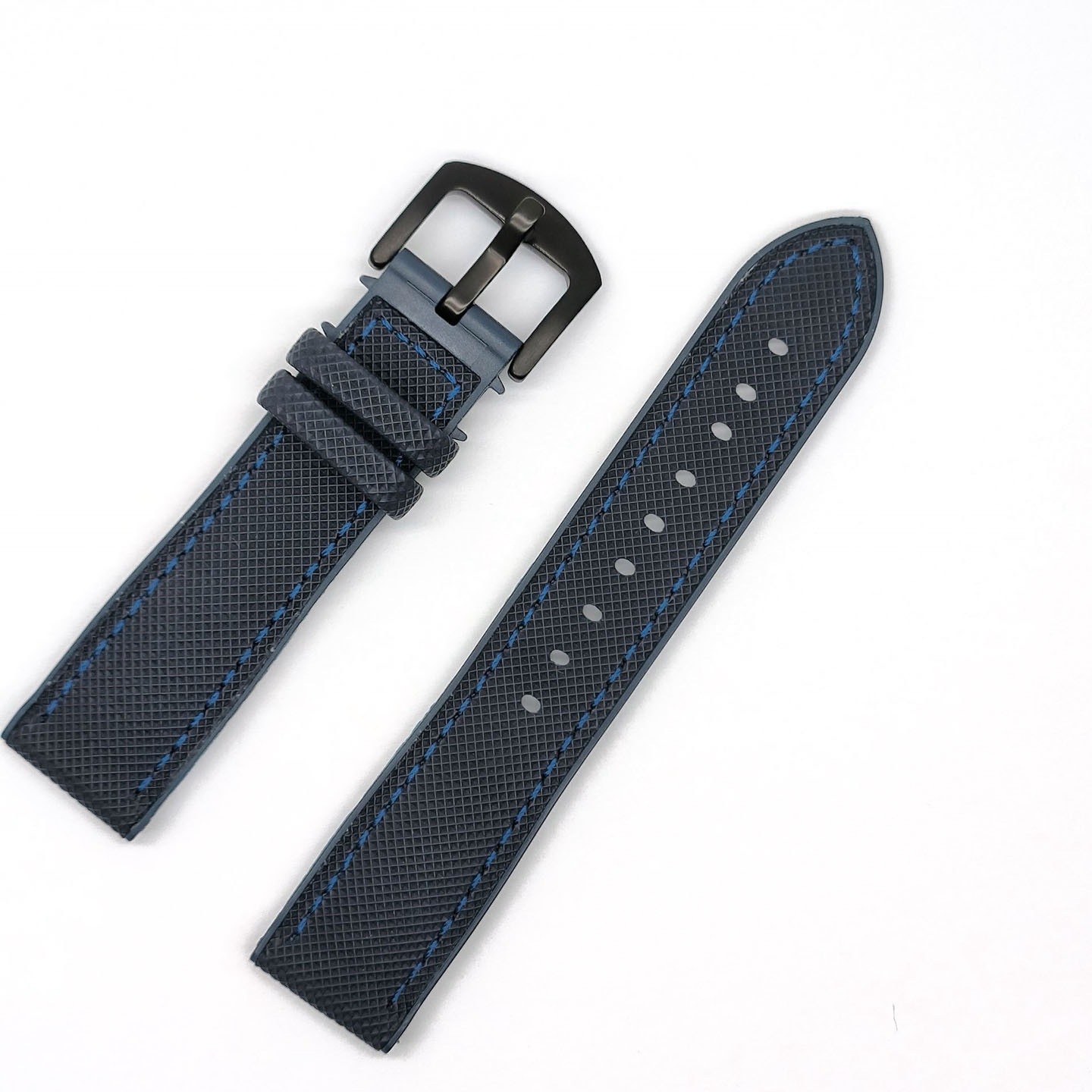 Blue between blue (blue line) / 18mm + silver buckle