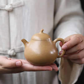 批发代发 宜兴正宗紫砂壶原矿段泥手工茶壶茶具礼品茄瓜壶190ml