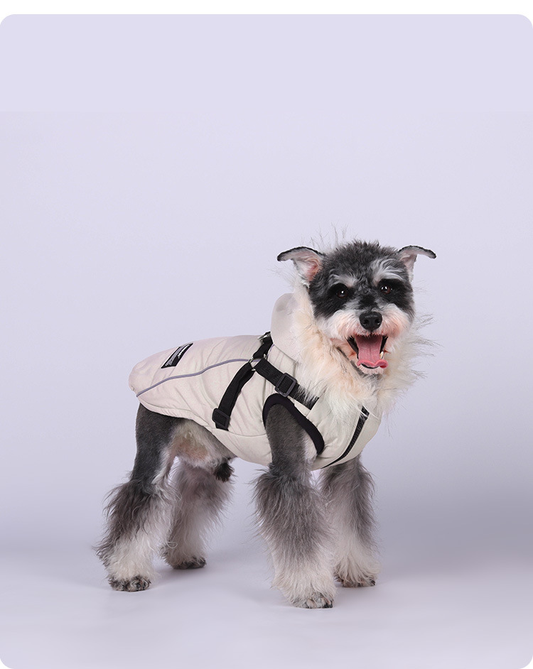 Casaco de inverno para cães acolchoado impermeável com capuz_voghion.com