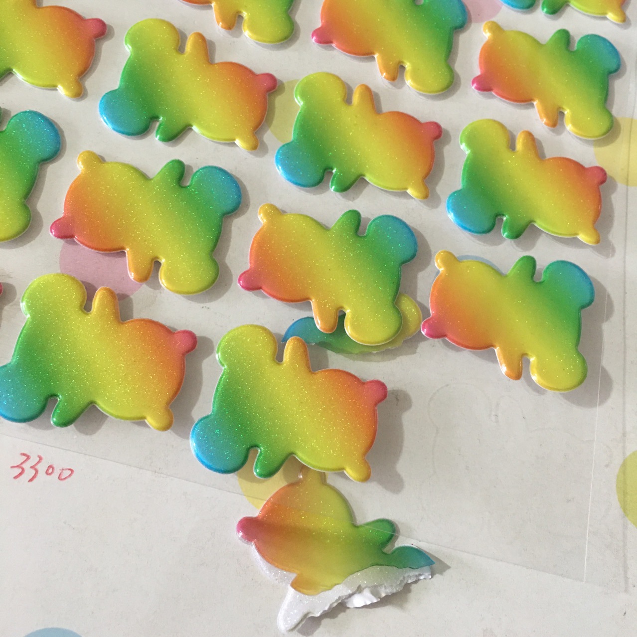 葱粉泡泡贴 卡通散粉 金葱粉发泡贴纸