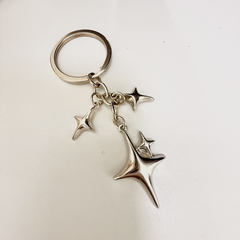 Hot Selling Four-Pointed Star Key Ring Buckle Cute Keychain Y Aesthetic Key Ring Bag Accessories Car Pendant