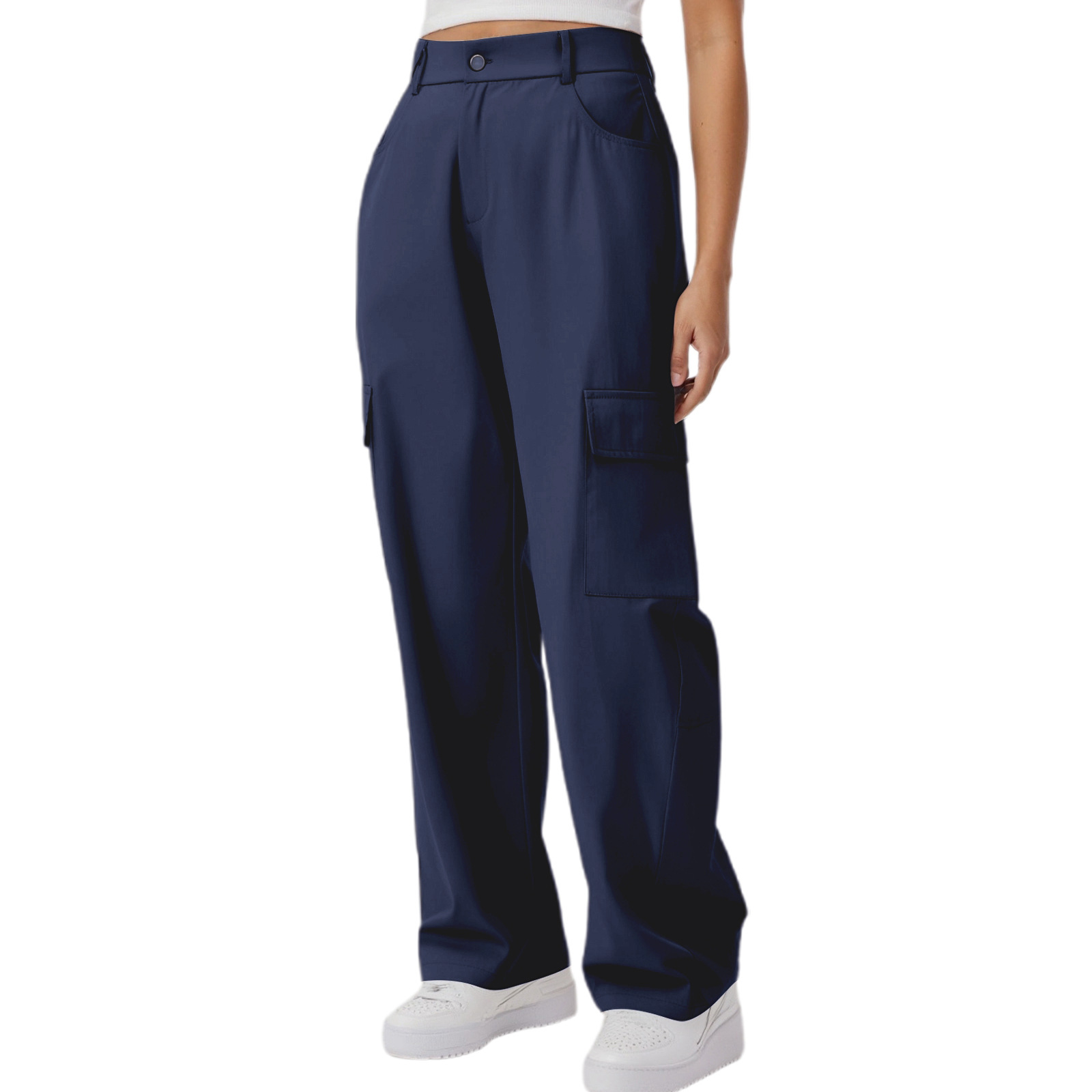 Pantalones cargo holgados de cintura alta con múltiples bolsillos, estilo urbano para mujer, ropa femenina, Amazon 2026