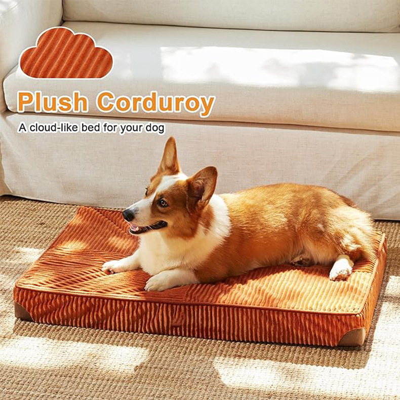 Cross-Border Large Orthopedic Dog Bed with Removable Waterproof Egg Foam Pet Mat Plush Comfortable Pet Mattress