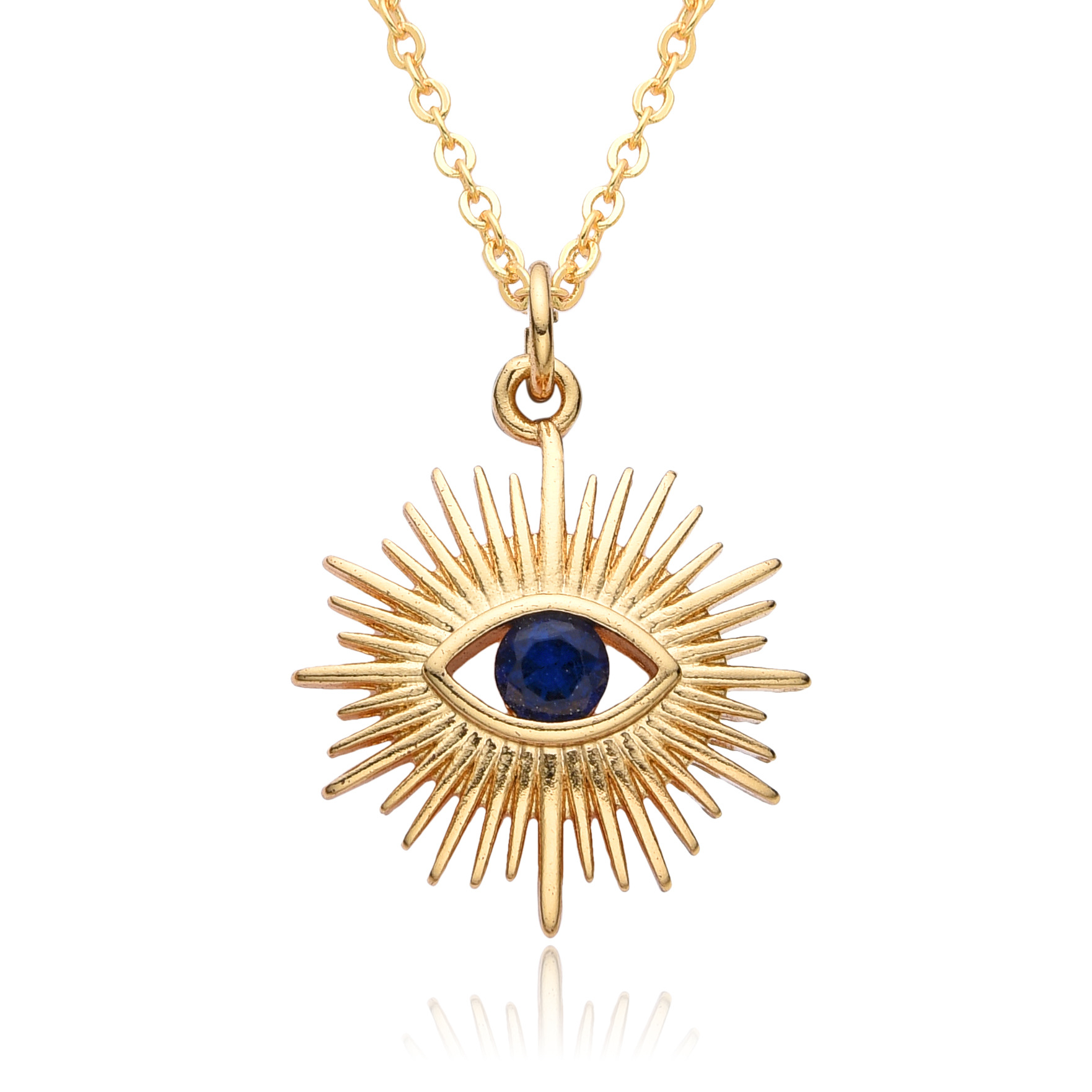14g Weight 18K Gold Plated Plating Material Copper Pendant Material Zircon Inlay Material Pendant Necklace Classification Copper Chain Material cable chain Chain Type 1 Piece Quantity Daily Occasion Copper Material Geometric, Eye Pattern Women's Gender Hollow Out, Inlay Design Casual, Simple Style Style Copper 18K Gold Plated Hollow Out Inlay Geometric Eye Zircon Pendant Necklace 11