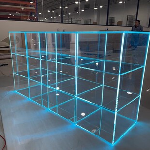 Acrylic Display Cabinet Customized Transparent Gradient Color Hand-Made Wine Cabinet Clothing Store Shoes and Bags Acrylic Storage Rack