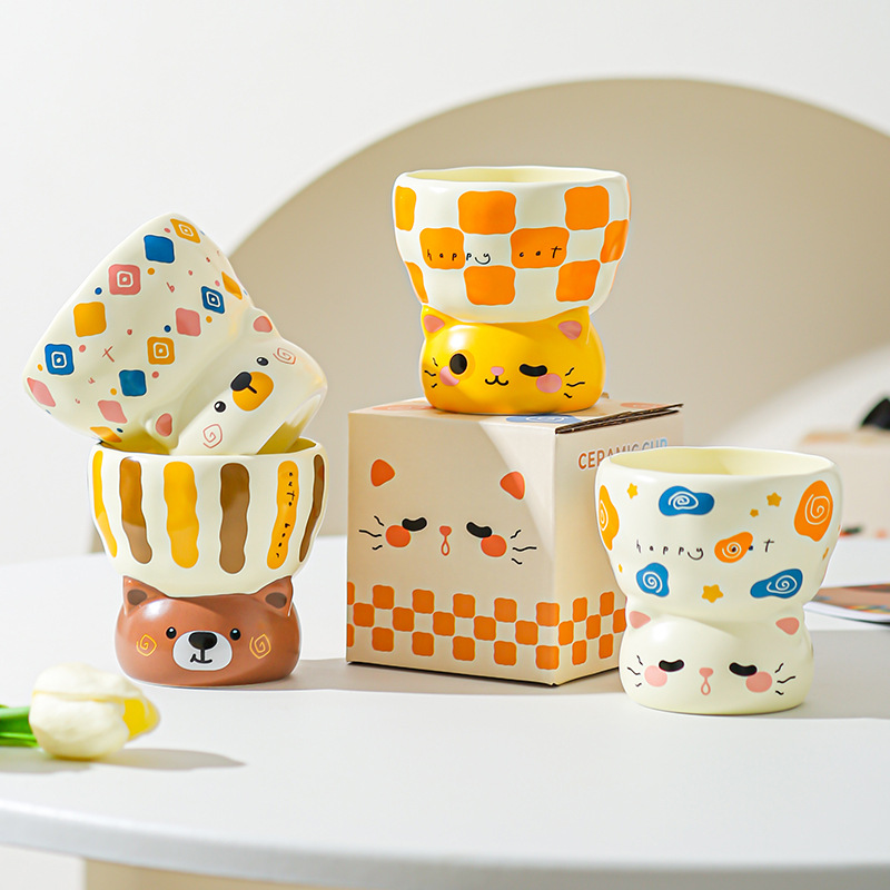 Taza de desayuno de leche de alto valor encantador taza de cerámica de pareja taza de oficina taza casual