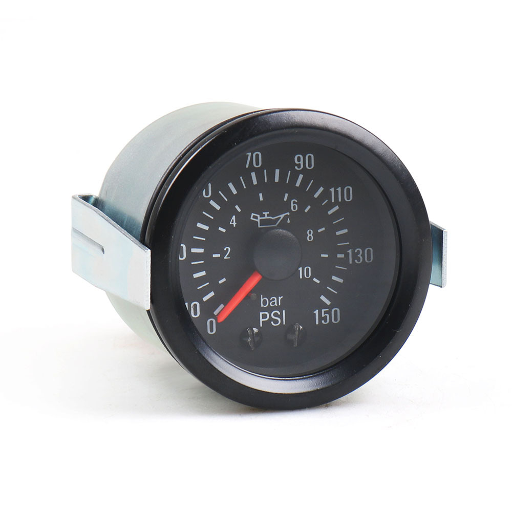 52MM mechanical pressure gauge, intuitive 0~10bar/0-150psi dual-scale display for engineering vehicles