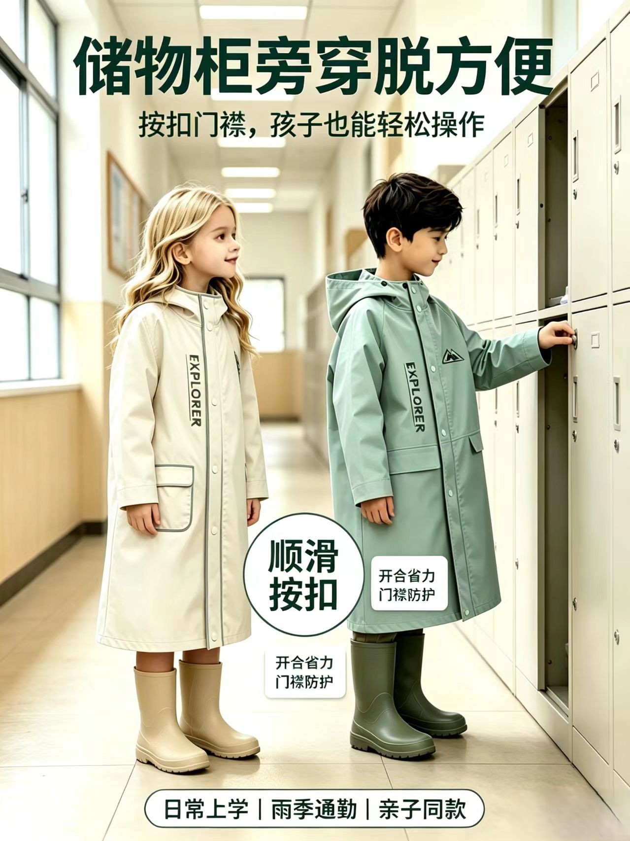 儿童雨衣男孩女孩小学生上学专用长款全身防暴雨带书包位宝宝雨衣