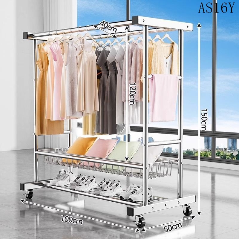 [더블폴 - 업그레이드된 더블 레이어 스크린 프레임 100cm] 두꺼운 아연도금 - 프리 메탈 휠