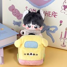 可爱搞怪出租车毛绒玩具玩偶小汽车桌面摆件装饰礼物创意黄色小车