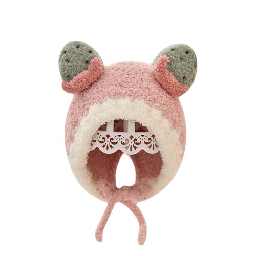 Children's hat Korean baby same style pink series autumn and winter windproof ear protection warm knitted hat for boys and girls