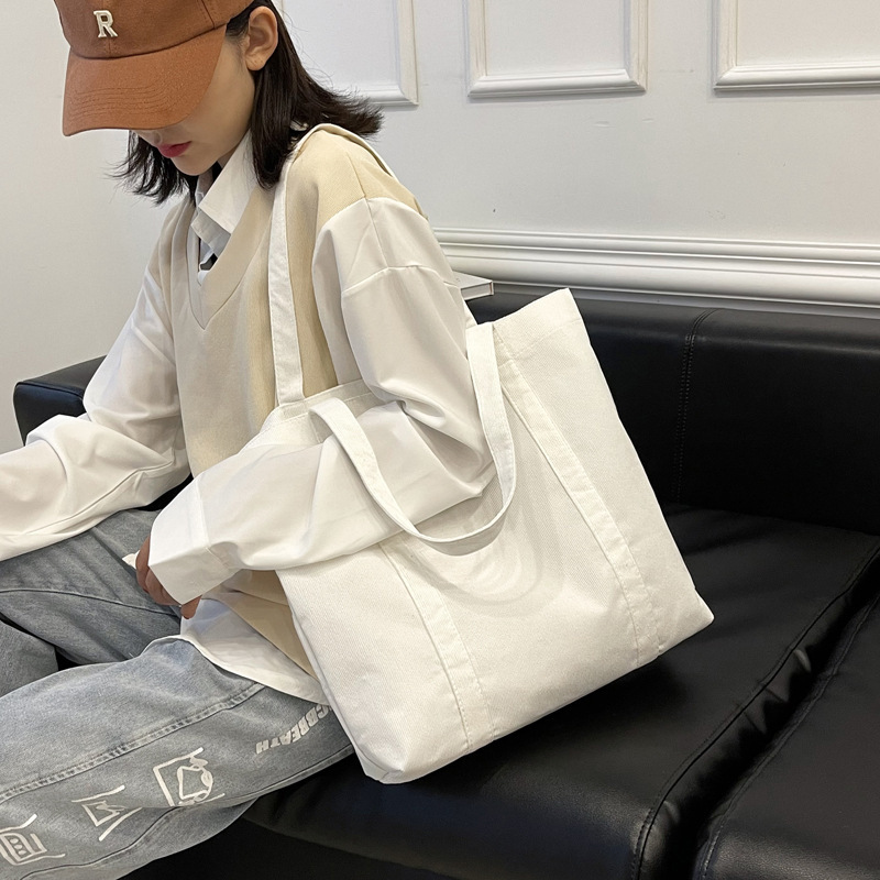 日本インズシンプルな文学ショルダーバッグ軽量ニッチカジュアル学生ポータブル布バッグ多用途ショッピングバッグ|undefined