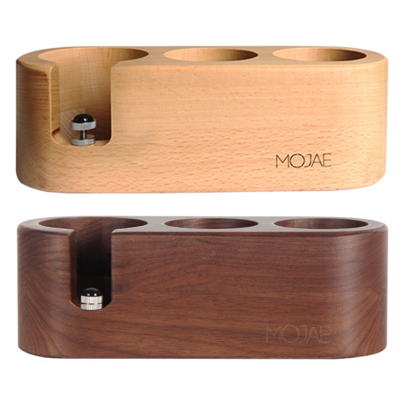 Polvo de café de madera maciza base de la prensa base de llenado máquina de café italiano mango soporte marco polvo prensa polvo martillo almacenamiento pad