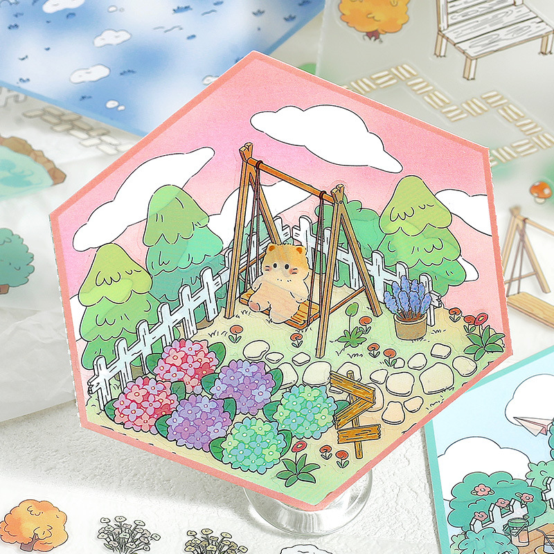 Letter's Lovers 2.5D Stereo House Sticker My Mini World Hand Cart Material DIY Fun Sticker