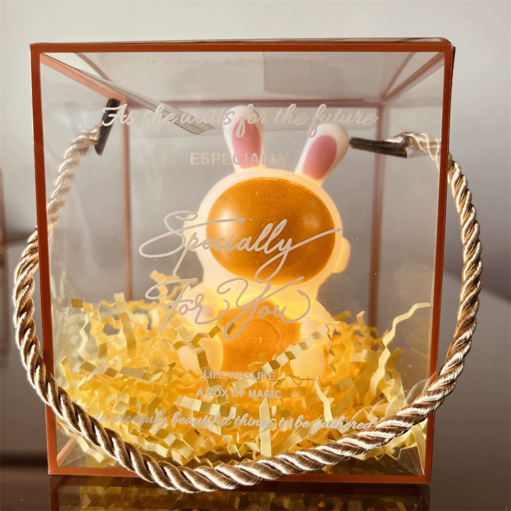 Astronaut night light, space rabbit design, portable warm LED lamp (gift box options)