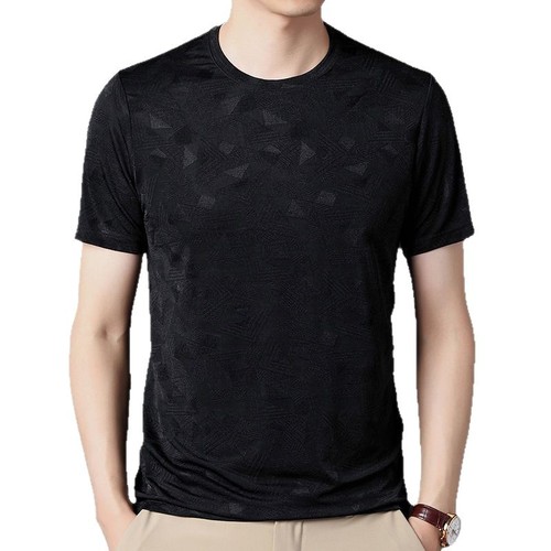 2025 Ice Silk Short-Sleeve Men's T-Shirt Summer Thin Loose Cool Drying Sports T-Shirt for Men Trendy