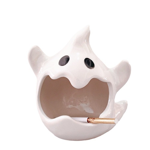 Cross-border Halloween Bat Ghost Candlestick Cute Ghost Household Ashtray Ceramic Ornament High-Looking Smoke-killing Sand
