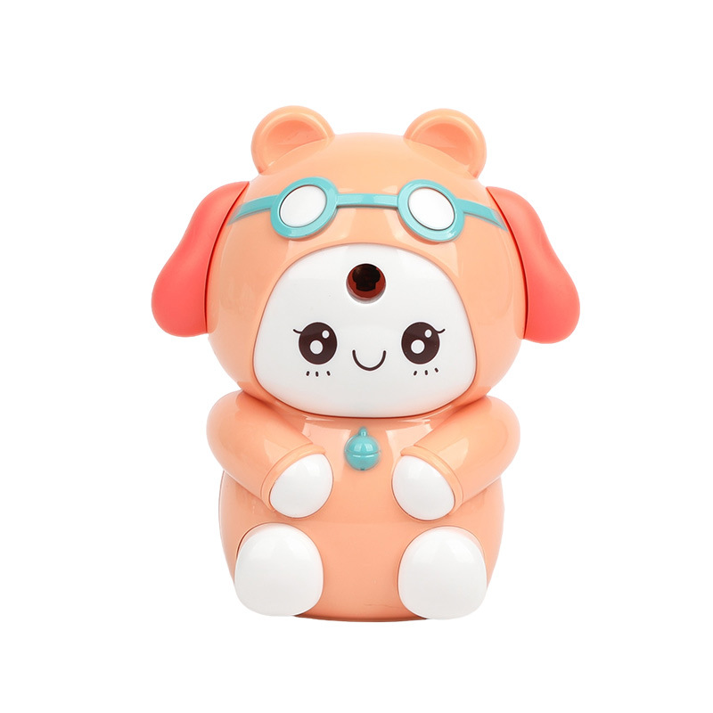 7837 Sacapuntas de lápiz de perro de la suerte Sacapuntas de pluma automática estudiante de escuela primaria aprendizaje papelería forma de dibujos animados sacapuntas