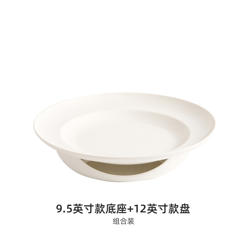 加热瓷盘托盘超大酒店明炉餐具私房饭店专用保温椭圆盘鱼碟子|undefined